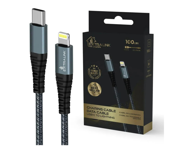 ExtraLink Smart Life USB-C - Lightning 1m Czarny - 1550949 - zdjęcie 2